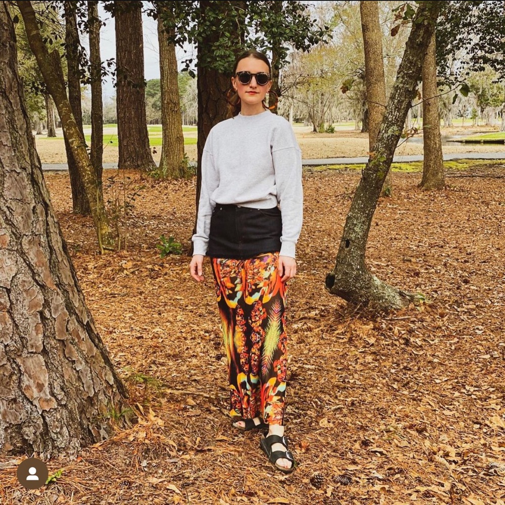 Vintage Jean Paul Gaultier Femme Spring 2000 denim & mesh skirt - SZ 40 IT/4 US